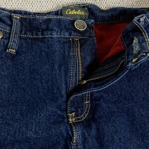Cabela's Fleece Lined Jeans Womens 12 Short 32X30 Blue Straight Leg Outdoors